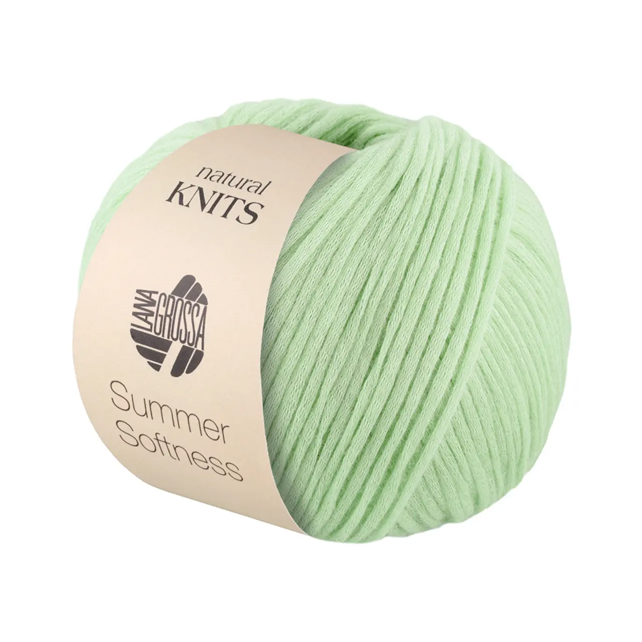 Summer Softness 23 Weißgrün von Lana Grossa. Zartes Baumwollschlauchgarn voluminös gefüllt mit flauschigen Merinofasern