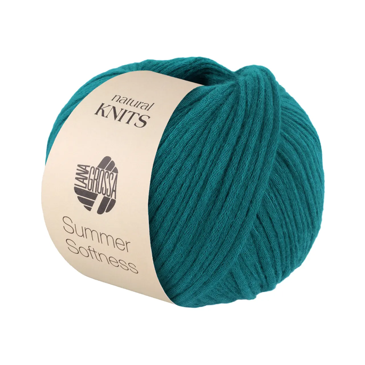 Summer Softness 25 Petrol von Lana Grossa. Zartes Baumwollschlauchgarn voluminös gefüllt mit flauschigen Merinofasern