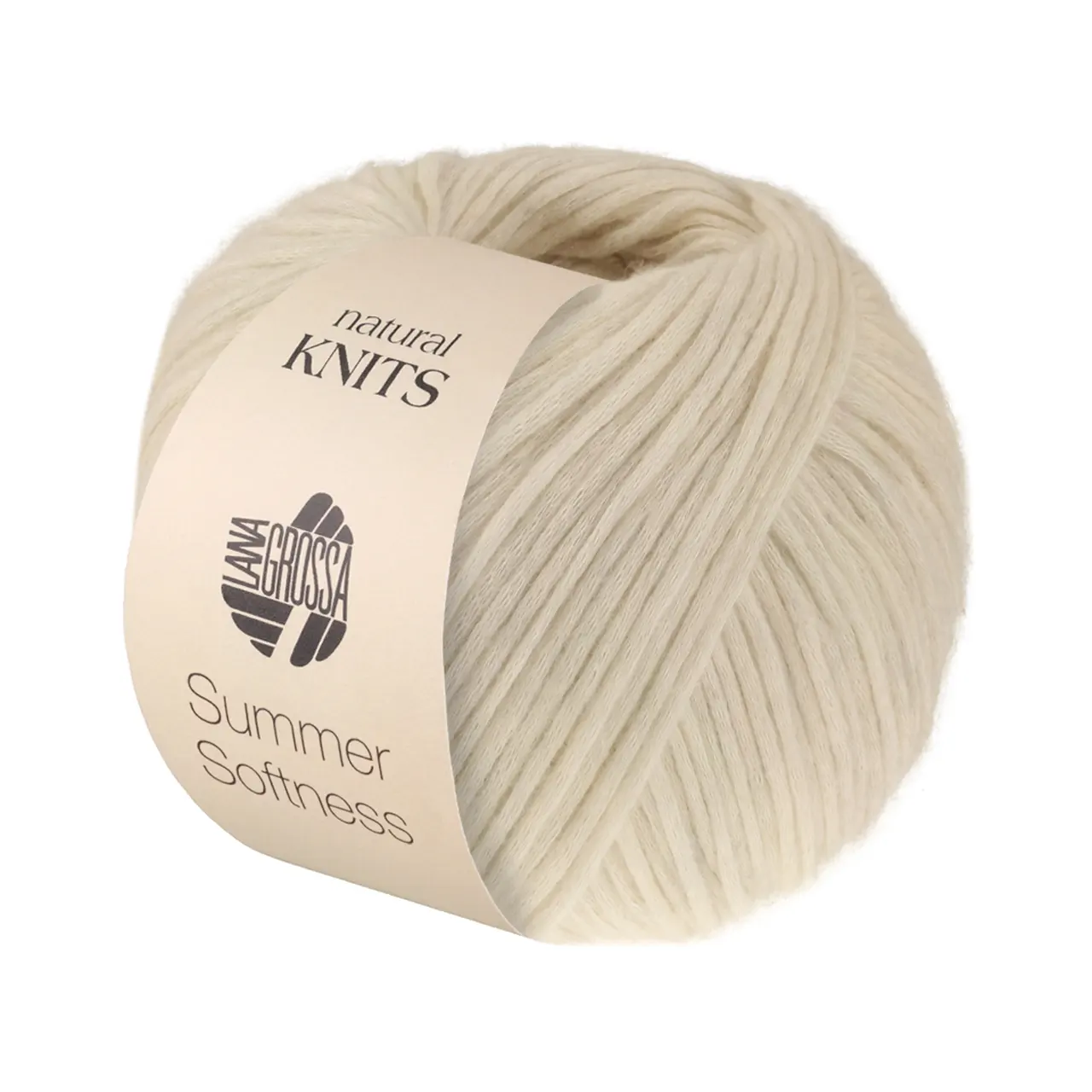 Summer Softness 26 Kalkweiß von Lana Grossa. Zartes Baumwollschlauchgarn voluminös gefüllt mit flauschigen Merinofasern