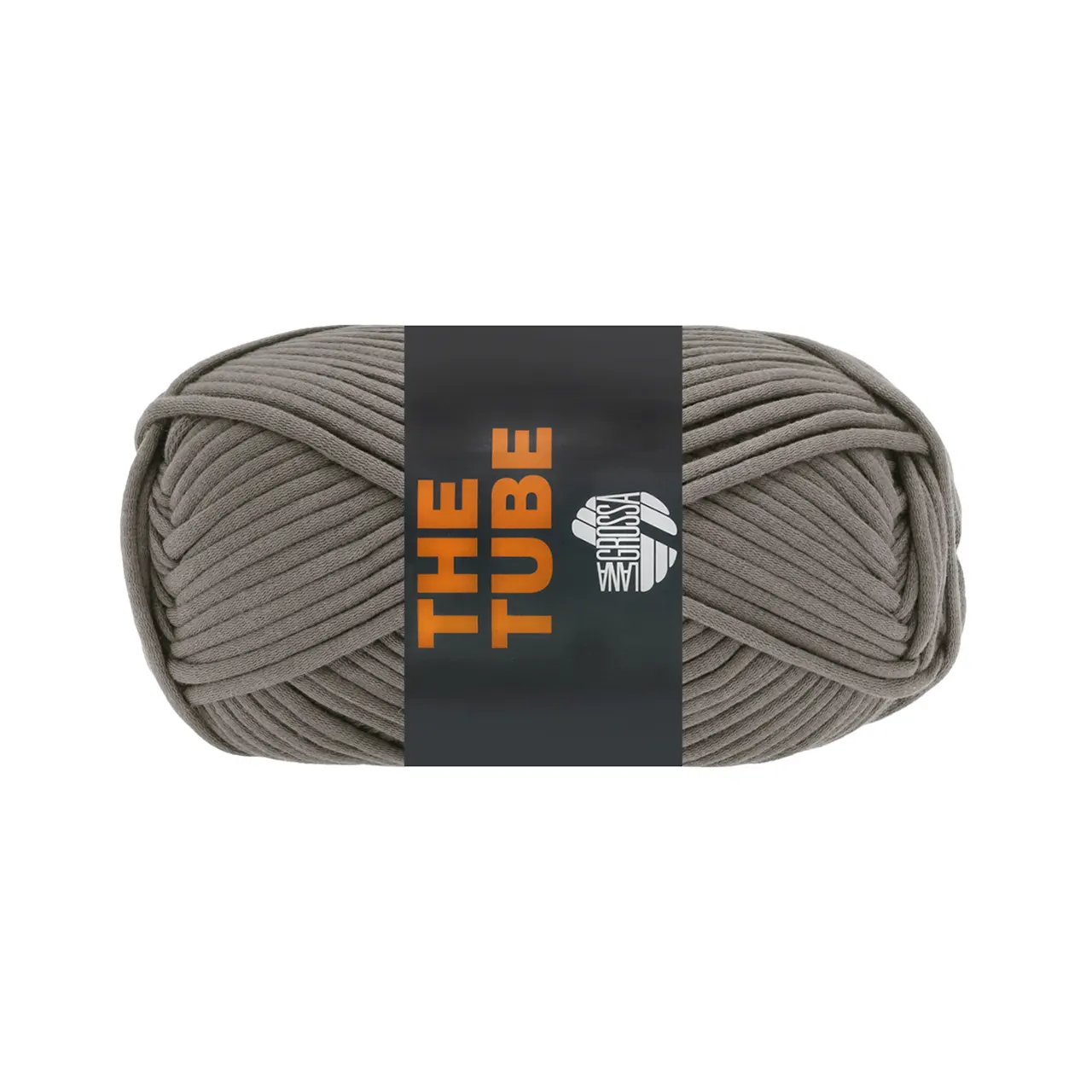 The Tube 32 Graubraun von Lana Grossa. Weiches gefülltes Schlauchgarn ideal geeignet für Home- Accessoires und Taschen
