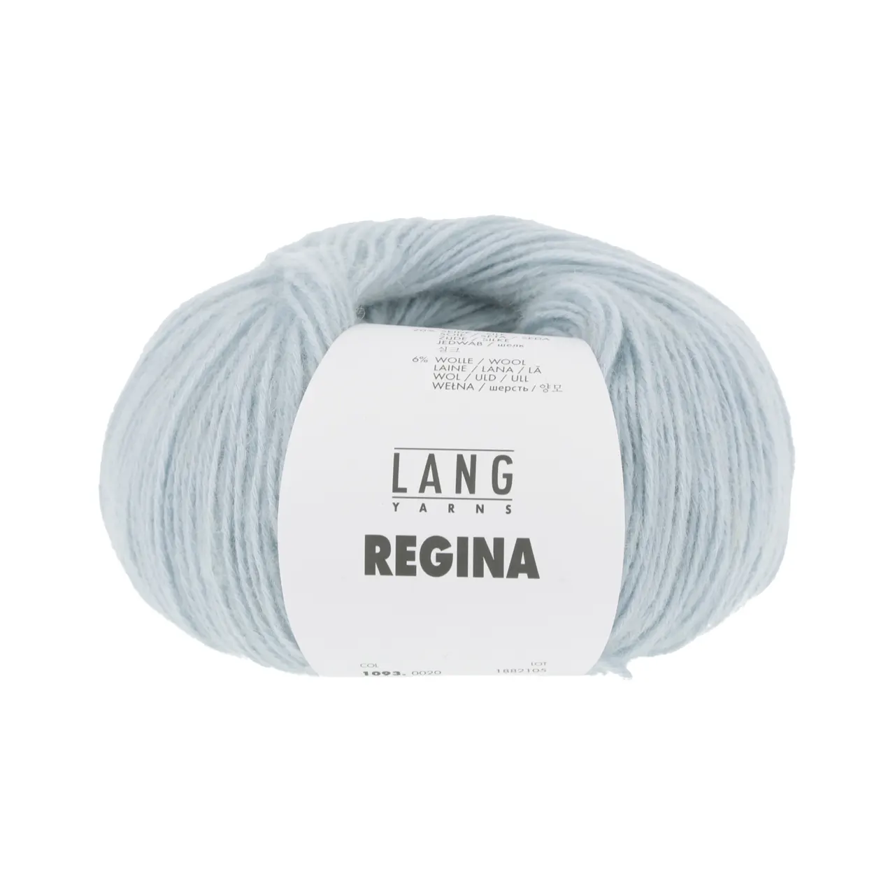 Regina 20 Hellblau von Lang Yarns. Ein Garn mit wunderschönem Glanz und Gefühl das das Beste aus allen Welten in sich vereint. Es besteht aus Seide Baby-Alpaka Baumwolle und einem kleinen Anteil an Wolle. Dieses Garn ist atmungsaktiv bietet aber genug Wärme für kühle Frühlingstage. Die Farben sind lebendig und dank der breiten Farbpalette kann jeder mühelos seine Lieblingsauswahl treffen.
