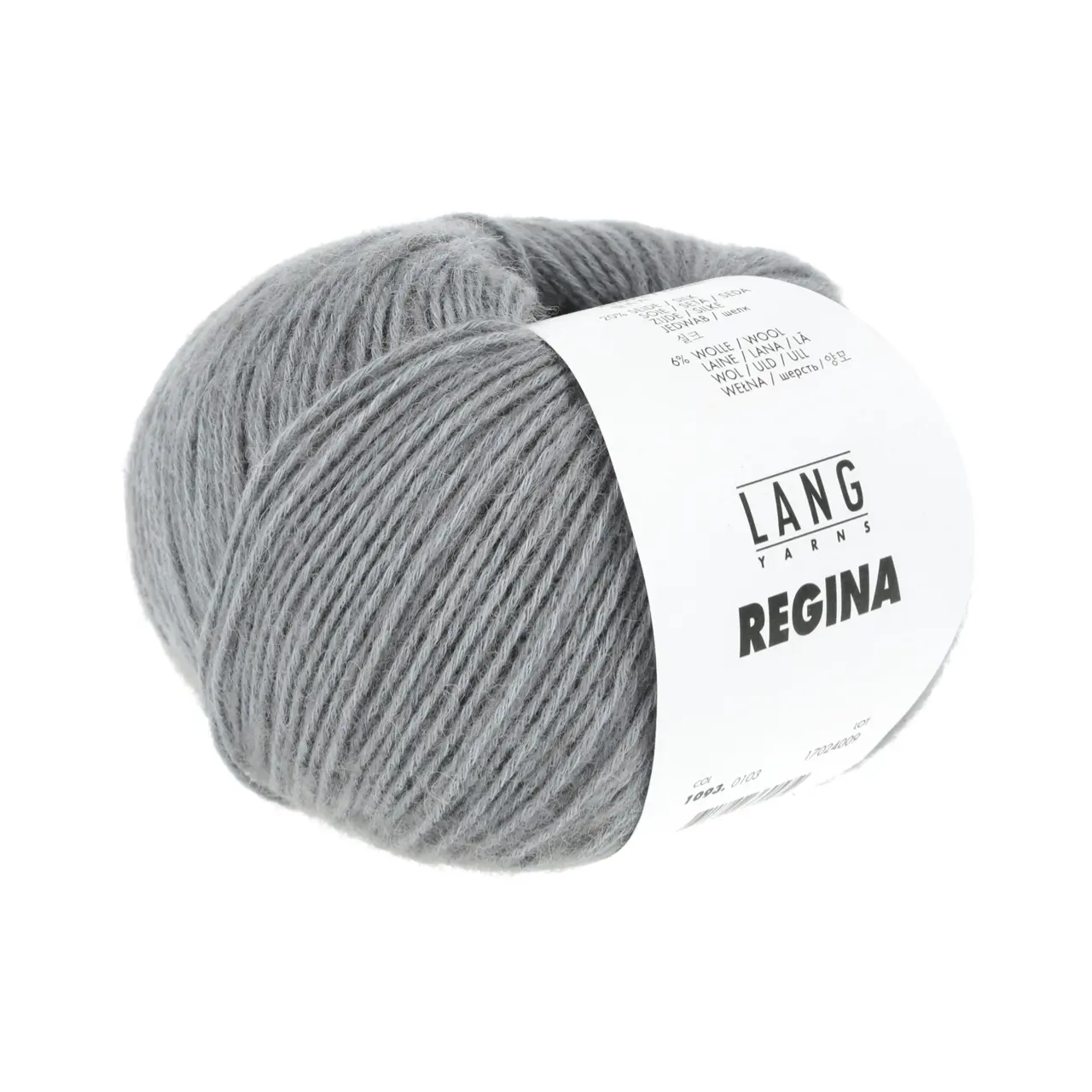 Regina 103 Mausgrau von Lang Yarns. Ein Garn mit wunderschönem Glanz und Gefühl das das Beste aus allen Welten in sich vereint. Es besteht aus Seide Baby-Alpaka Baumwolle und einem kleinen Anteil an Wolle. Dieses Garn ist atmungsaktiv bietet aber genug Wärme für kühle Frühlingstage. Die Farben sind lebendig und dank der breiten Farbpalette kann jeder mühelos seine Lieblingsauswahl treffen.