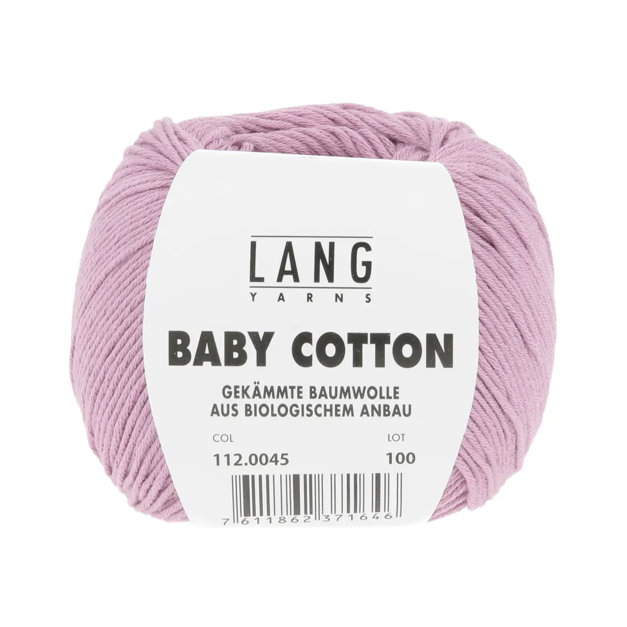 Baby Cotton 45 Mauve von Lang Yarns. Feine langstaplige Baumwolle aus kontrolliert biologischem Anbau.