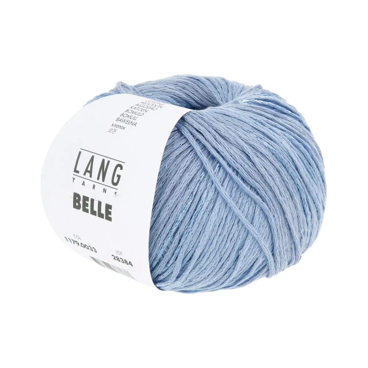 Belle 33 Jeans Hell von Lang Yarns. BELLE begeistert mit einem edlen Spiel aus Glanz und Matt. Die glänzende Viskose trifft auf matte Baumwolle und erzeugt so eine spannende Ton-in-Ton Optik mit subtilen Schimmerstreifen. Das Strickbild wirkt lebendig und elegant zugleich ohne aufdringlich zu sein. Dieses Maschengarn ist ideal für leichte Designs mit dem gewissen Etwas. Ob schlichte Tops luftige Pullover oder elegante Accessoires - BELLE verleiht jedem Stück einen Hauch von Luxus.