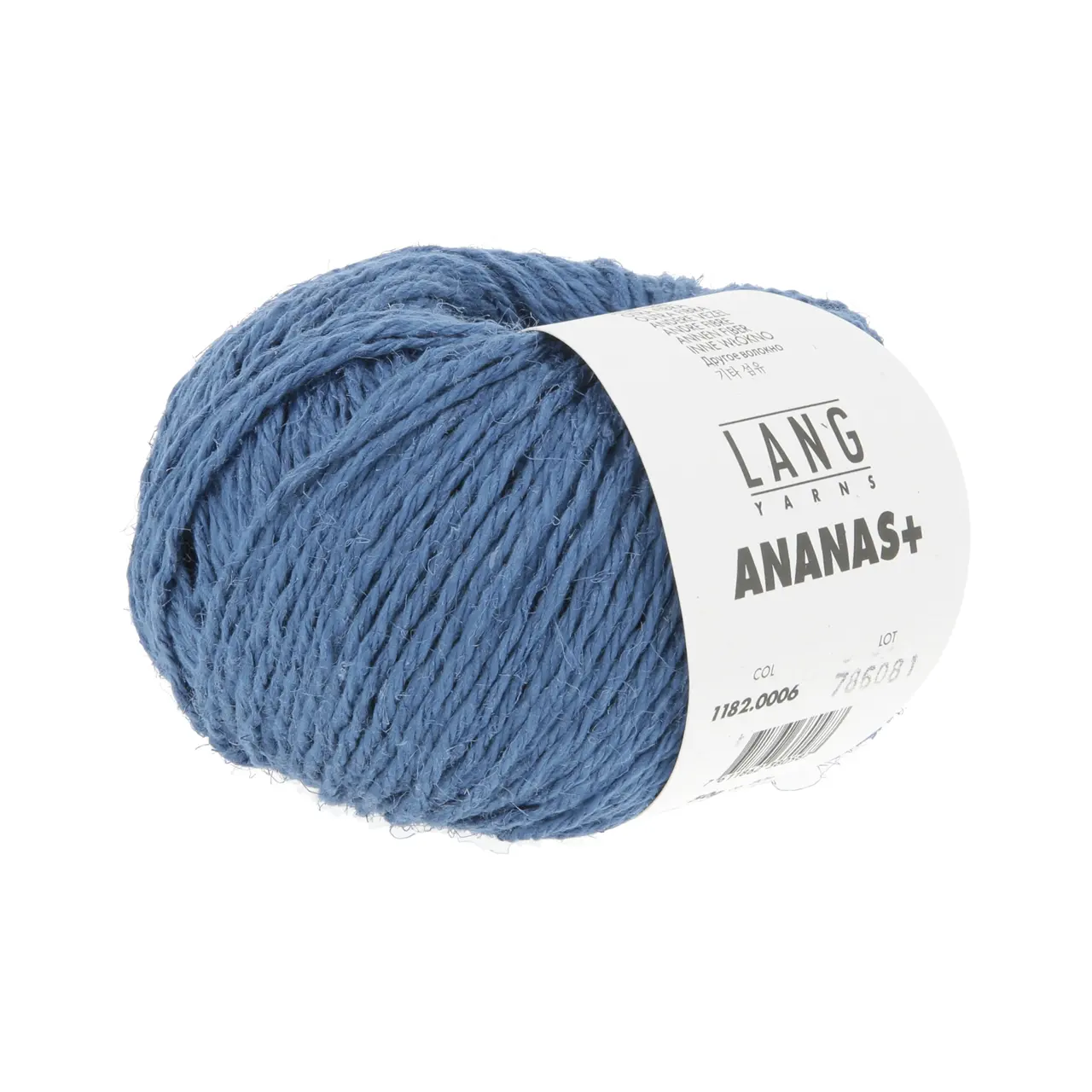 Ananas+ 6 Blau von Lang Yarns. ANANAS+ ist die dickere Variante unseres Garns aus Ananasfasern. Es eignet sich perfekt für Wohnaccessoires und dekorative Projekte die eine gute Formstabilität erfordern.