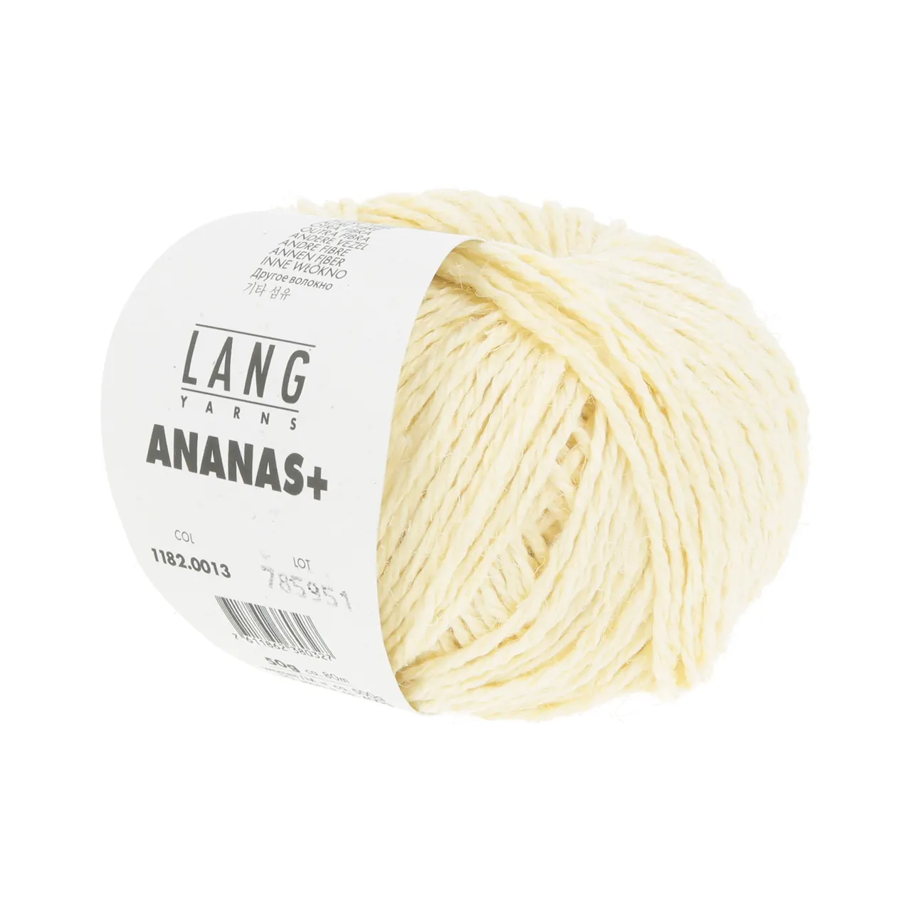 Ananas+ 13 Hellgelb von Lang Yarns. ANANAS+ ist die dickere Variante unseres Garns aus Ananasfasern. Es eignet sich perfekt für Wohnaccessoires und dekorative Projekte die eine gute Formstabilität erfordern.