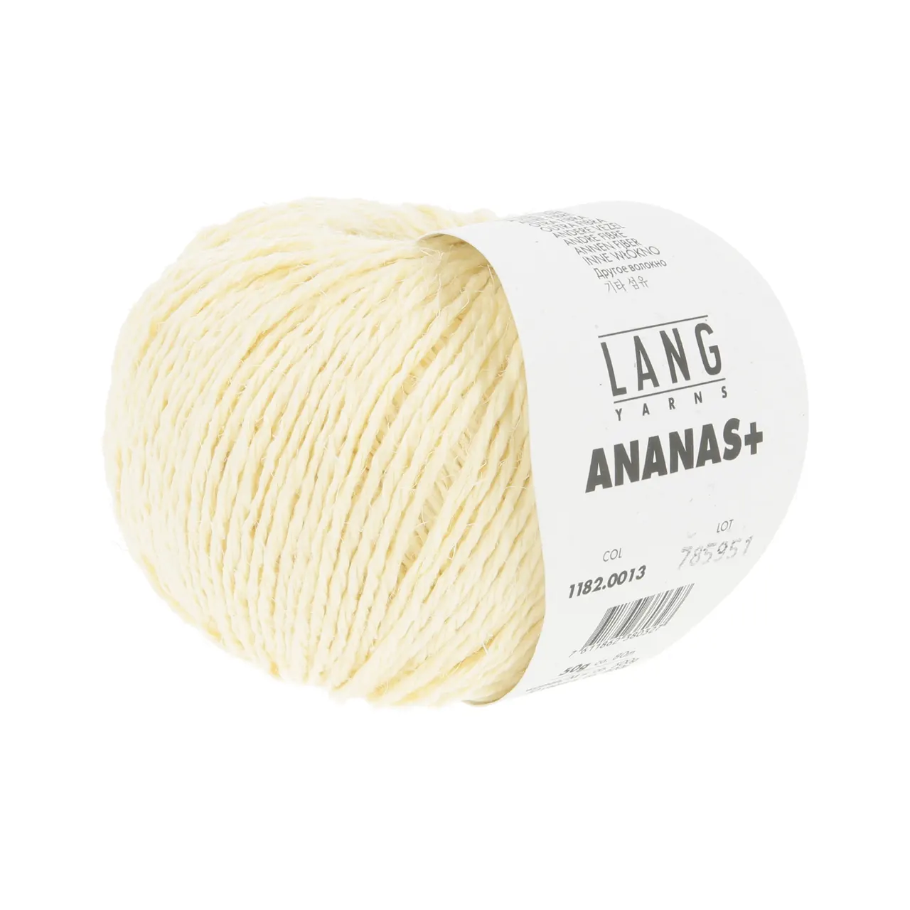 Ananas+ 13 Hellgelb von Lang Yarns. ANANAS+ ist die dickere Variante unseres Garns aus Ananasfasern. Es eignet sich perfekt für Wohnaccessoires und dekorative Projekte die eine gute Formstabilität erfordern.