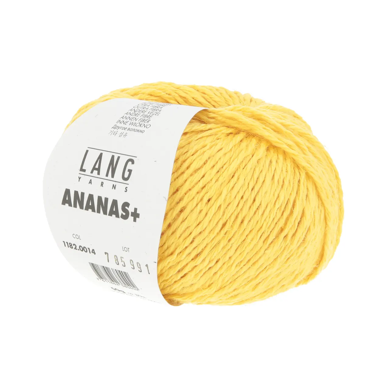 Ananas+ 14 Gelb von Lang Yarns. ANANAS+ ist die dickere Variante unseres Garns aus Ananasfasern. Es eignet sich perfekt für Wohnaccessoires und dekorative Projekte die eine gute Formstabilität erfordern.
