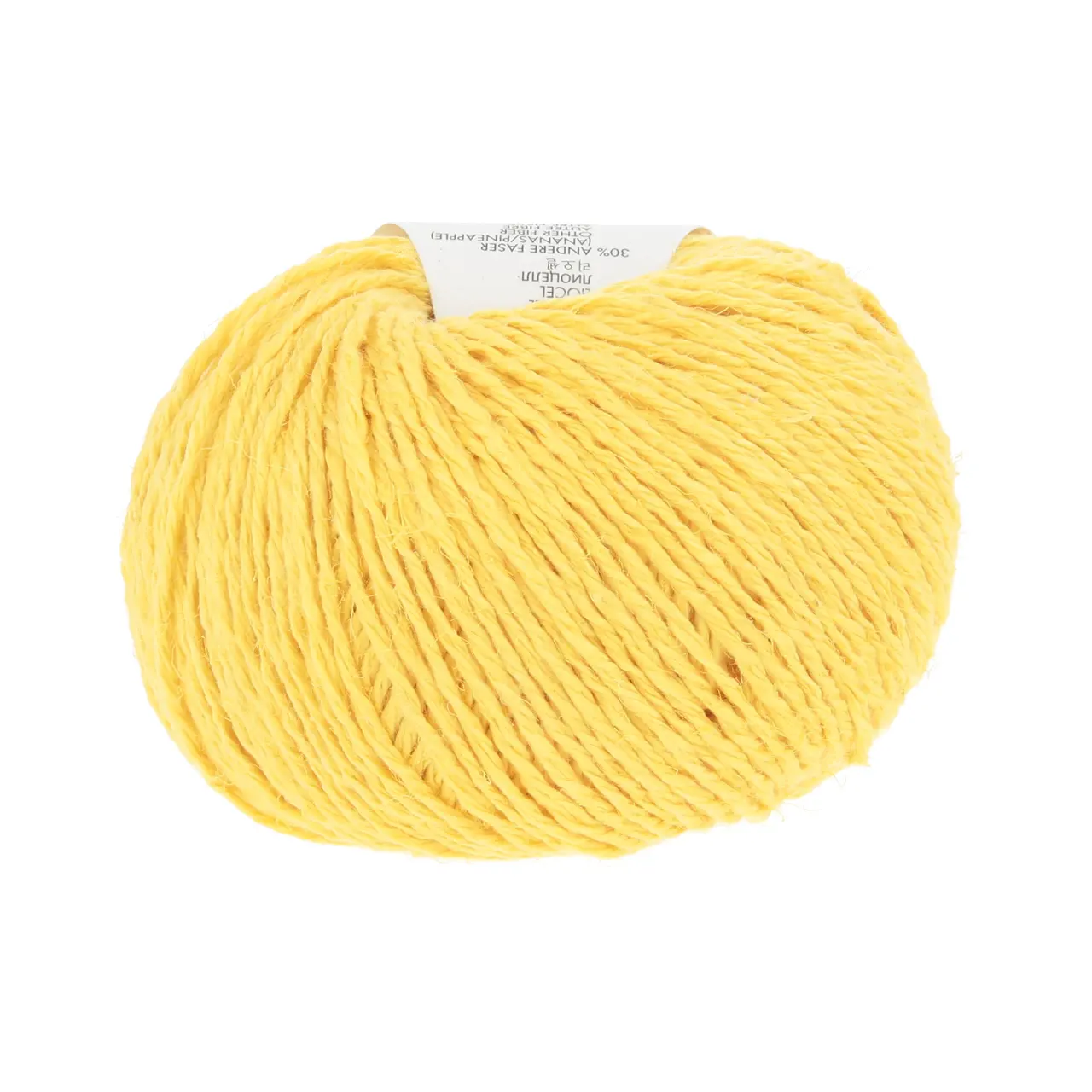 Ananas+ 14 Gelb von Lang Yarns. ANANAS+ ist die dickere Variante unseres Garns aus Ananasfasern. Es eignet sich perfekt für Wohnaccessoires und dekorative Projekte die eine gute Formstabilität erfordern.