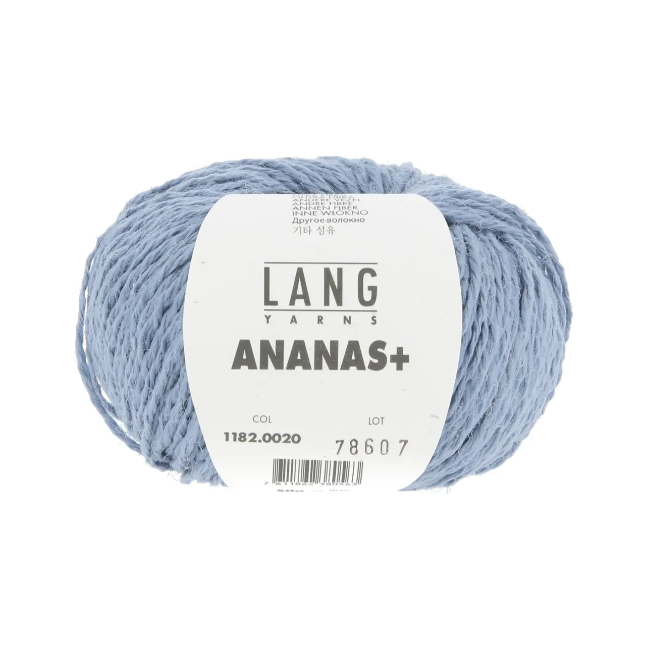 Ananas+ 20 Hellblau von Lang Yarns. ANANAS+ ist die dickere Variante unseres Garns aus Ananasfasern. Es eignet sich perfekt für Wohnaccessoires und dekorative Projekte die eine gute Formstabilität erfordern.