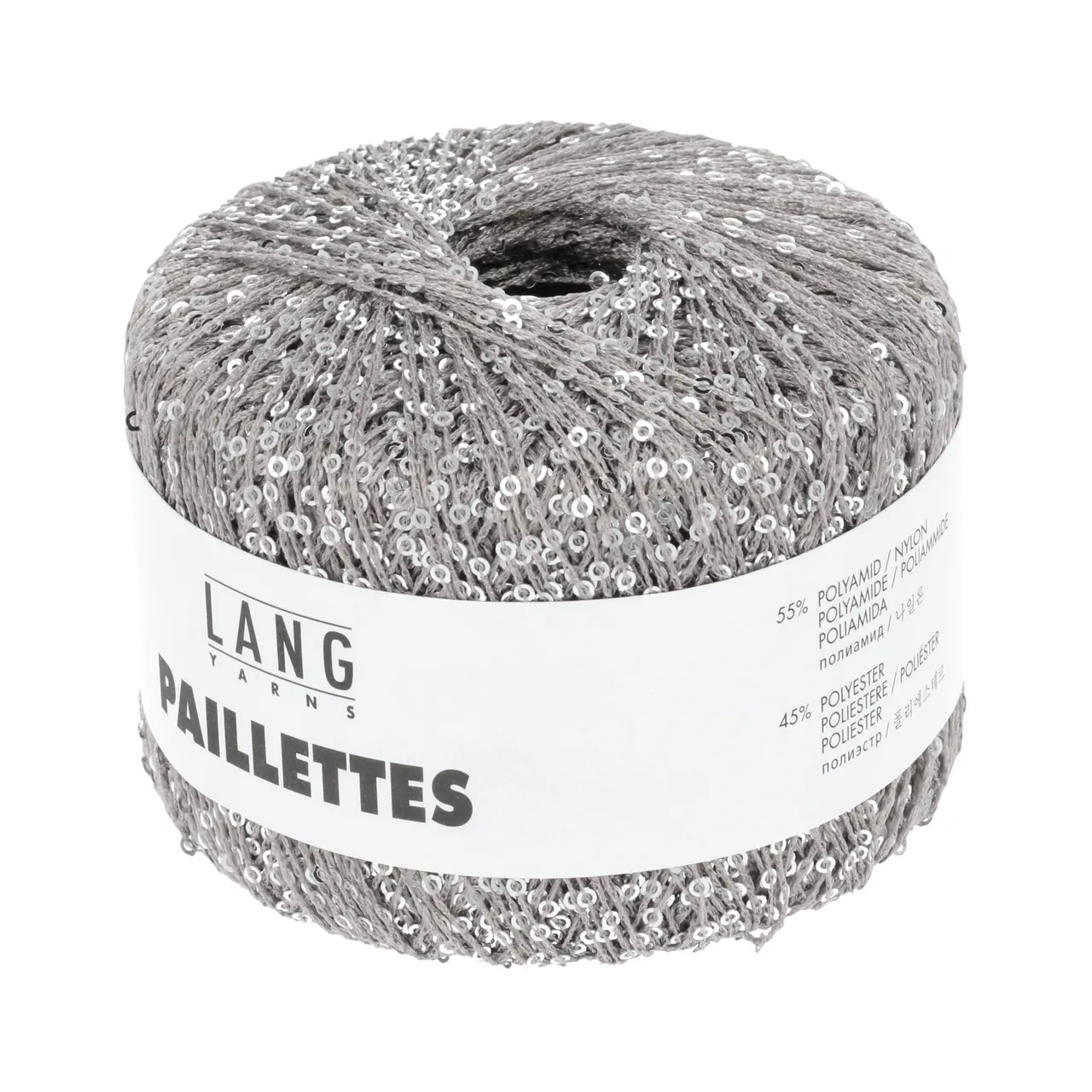 Paillettes 23 Silber von Lang Yarns. Beilaufgarn mit Pailletten. Celebrate your style. Lasse Deiner Kreativität freien Lauf und kombiniere mit Deinem Lieblingsgarn.
