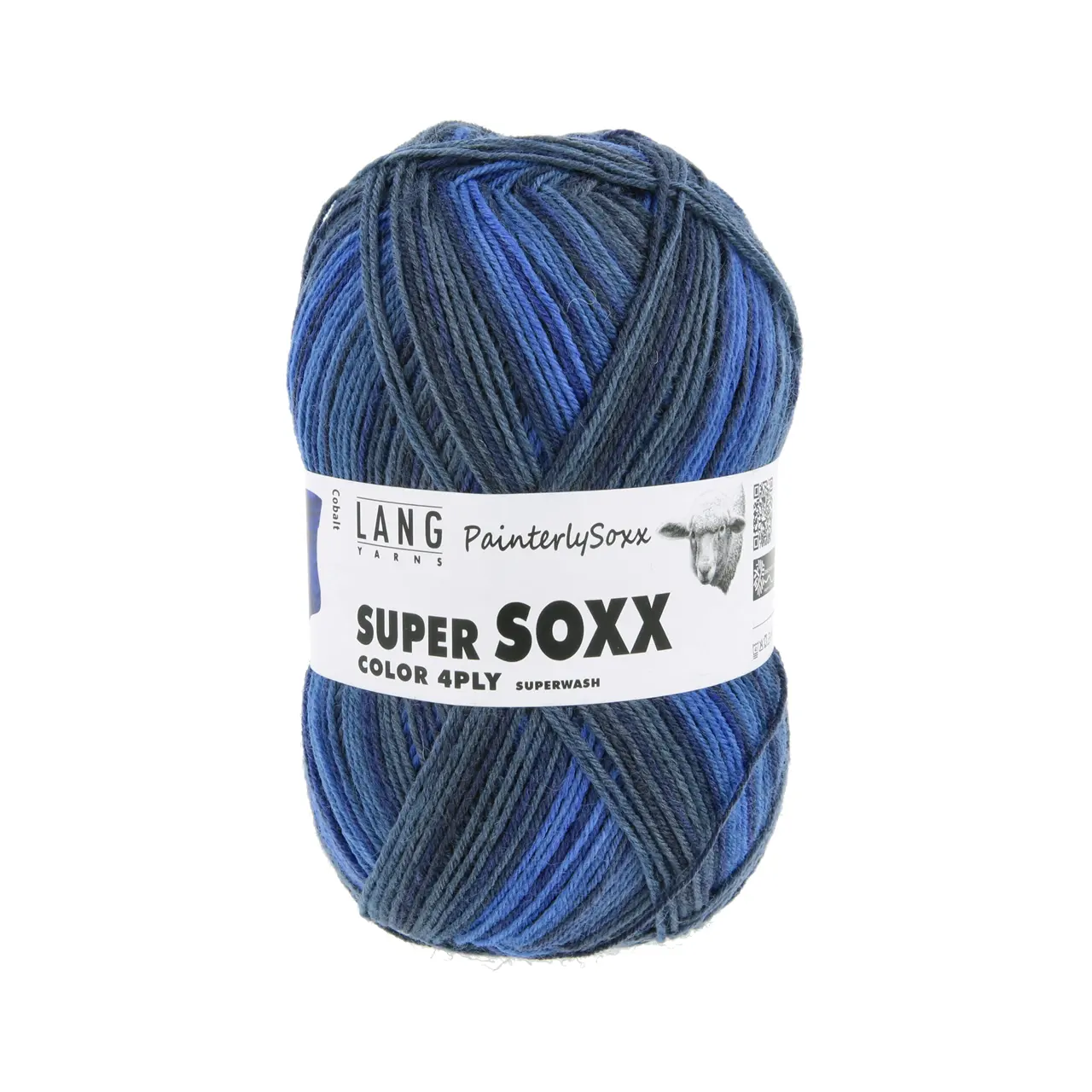 Super Soxx Color 4-Fach 551 Blau 1150 Cobalt von Lang Yarns.