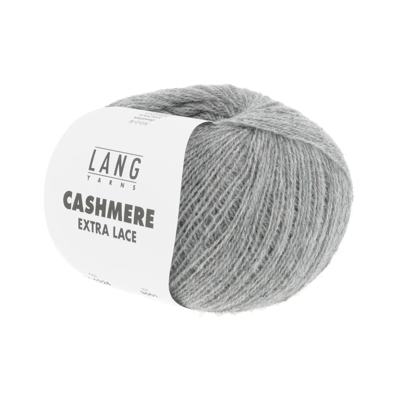 Cashmere Extra Lace 224 Grau Mélange von Lang Yarns. CASHMERE EXTRA LACE ist ein edles Beilaufgarn aus reinem Kaschmir das sich wunderbar weich und luxuriös anfühlt. Es eignet sich hervorragend zum Kombinieren mit anderen Garnen und ist eine hochwertige Alternative zu klassischen Mohair-Seide-Mischungen. Aber natürlich lässt es sich auch solo verstricken z. B. zu zarten Lace-Tüchern und filigranen Accessoires. Das Garn überzeugt durch seine Leichtigkeit und ist die perfekte Wahl für Strickprojekte