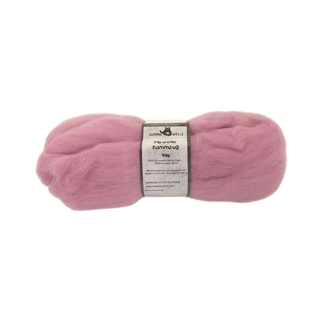 Filzwolle Kammzug 2140 Rosé von Schoppel. Aus Merino-Schurwolle sehr gut geeignet zum Basteln und Filzen.