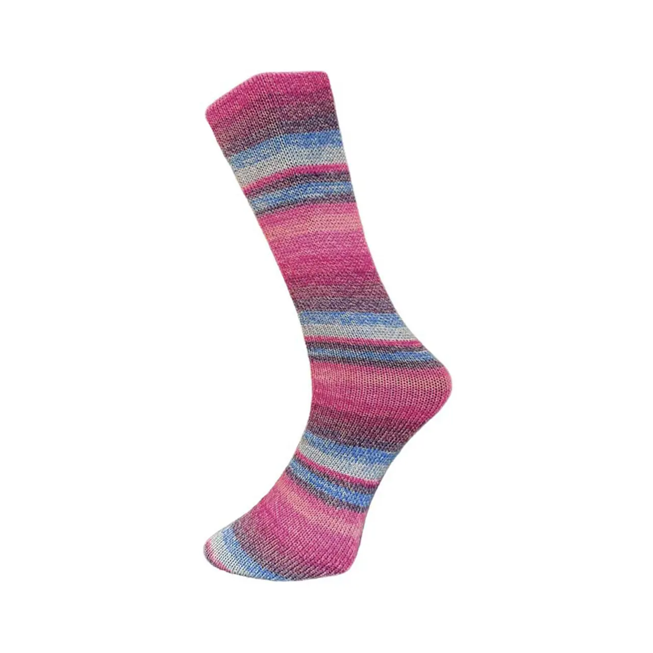 Sockenwolle mit Baumwolle 4Fach 831-25 Rosa-Pink-Blau von Ferner Wolle. Dieses hochwertige Sockengarn verbindet Strapazierfähigkeit mit angenehmem Tragekomfort. Der fein abgestimmte Materialmix mit Baumwollanteil sorgt für ein weiches Hautgefühl und ein ausgeglichenes Klima. Ideal für Socken und Strickprojekte die das ganze Jahr über getragen werden.