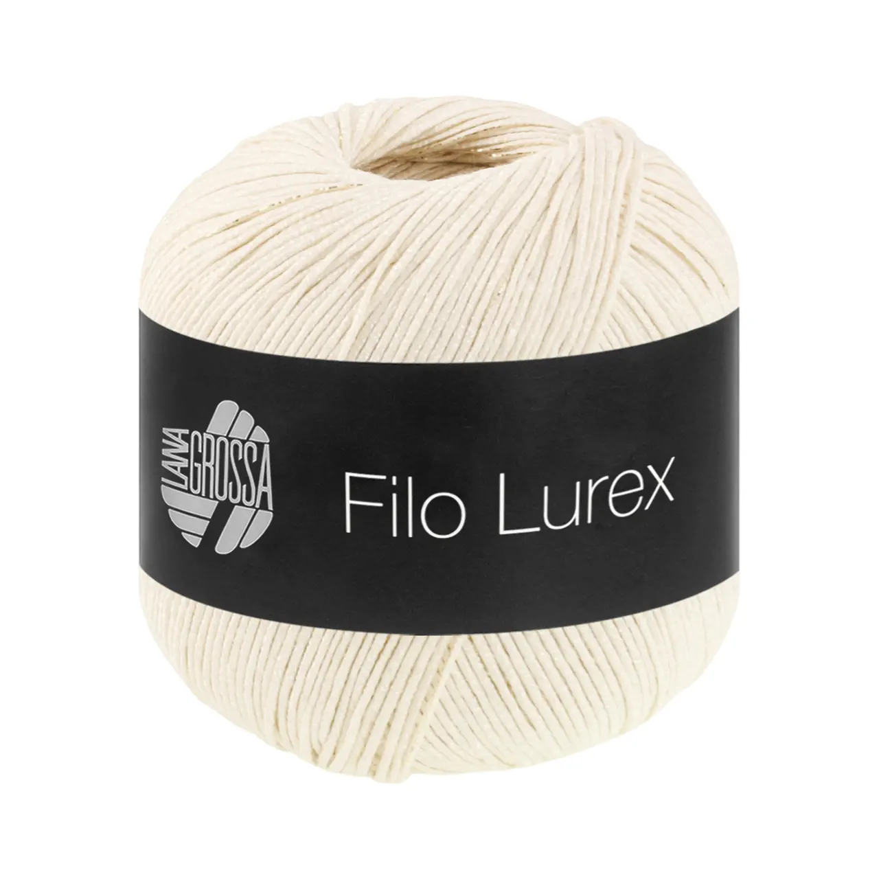 Filo Lurex 2 Creme von Lana Grossa. Edles fest verzwirntes Baumwollgarn mit dezentem Lurexschimmer