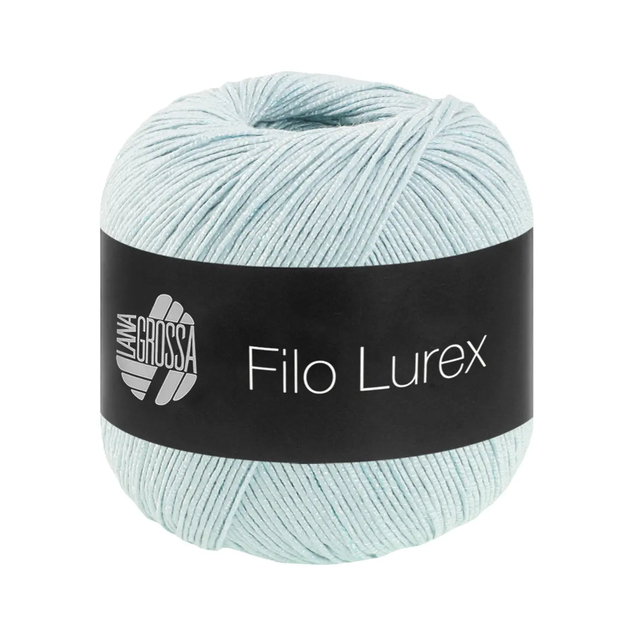 Filo Lurex 9 Eisblau von Lana Grossa. Edles fest verzwirntes Baumwollgarn mit dezentem Lurexschimmer
