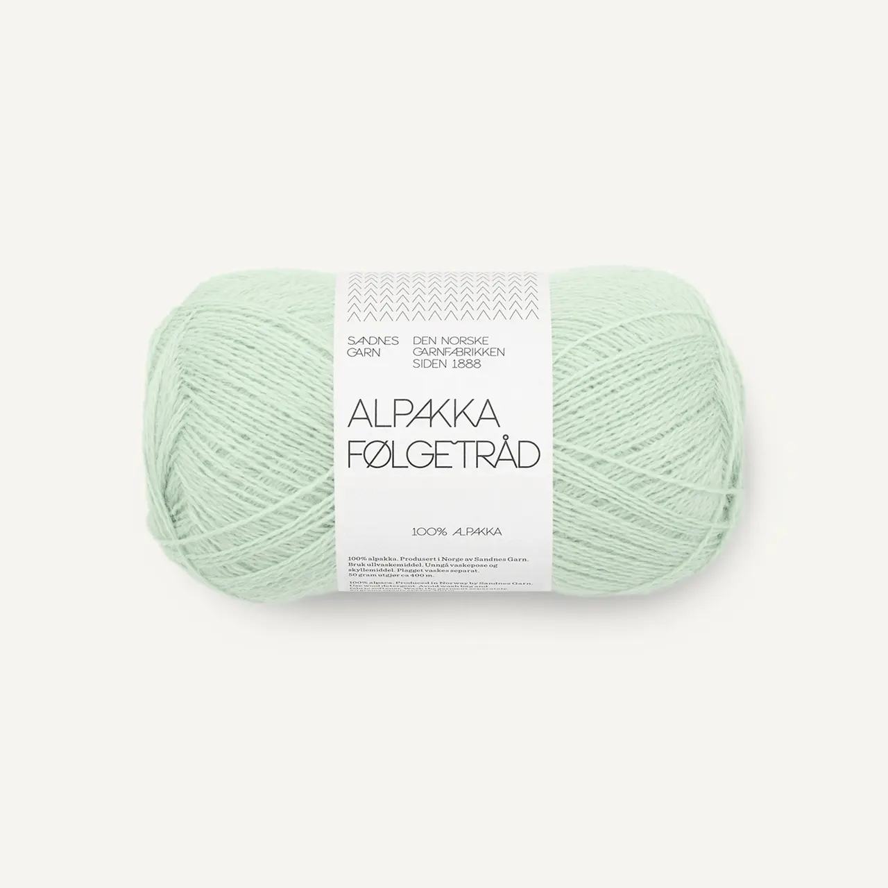 Alpakka Følgetråd 7911 Mint Green von Sandnes Garn. Ein Beilaufgarn aus reiner Alpaka-Schurwolle