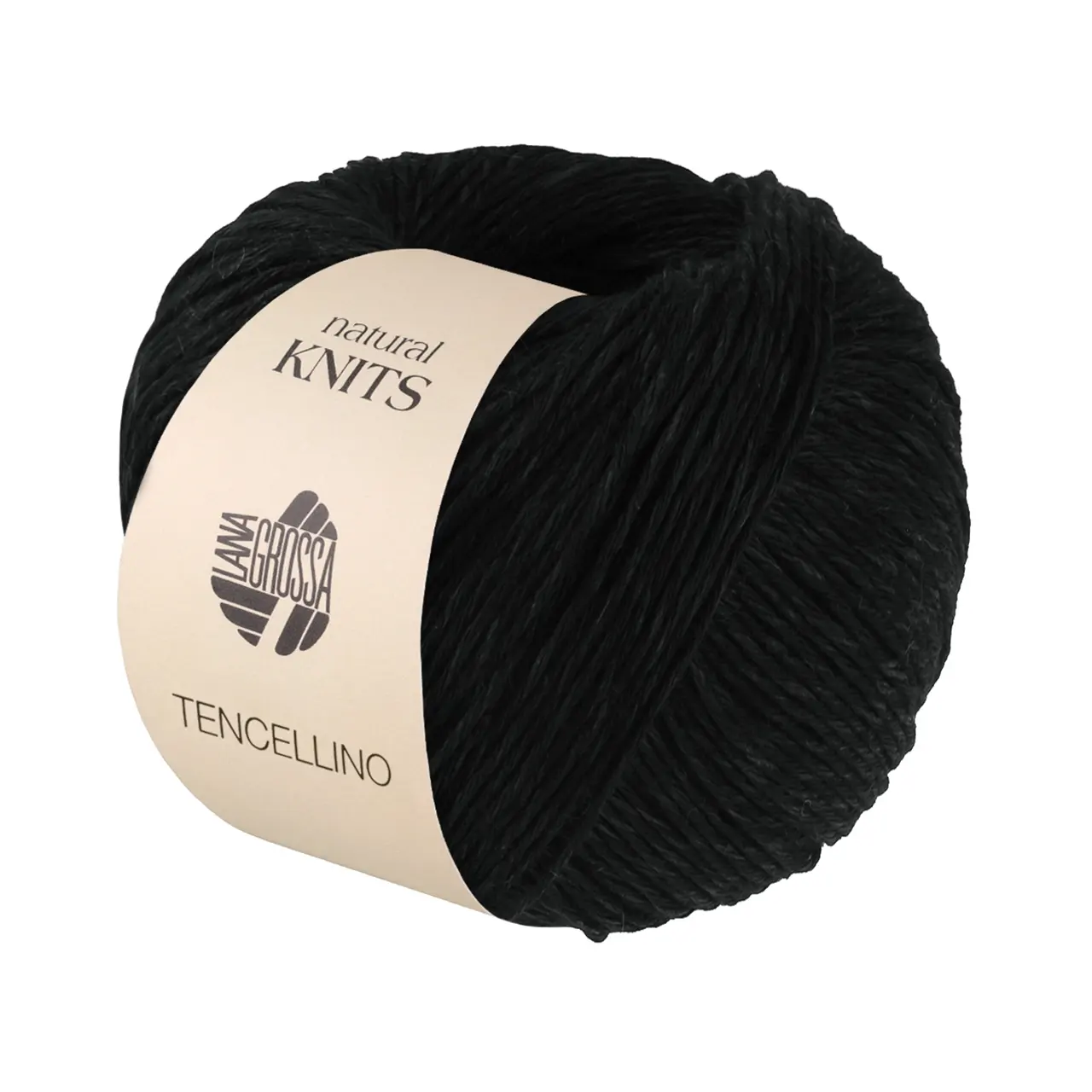 Tencellino 17 Schwarz von Lana Grossa. Klassisch verzirntes Garn aus natürlich mattem Leinen und seidig glänzendem Tencel
