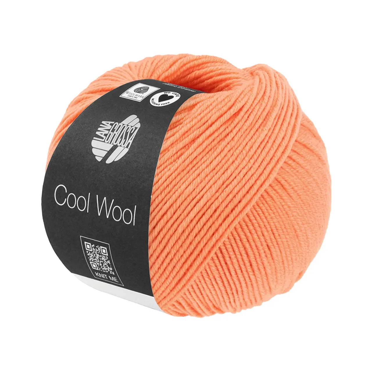 Cool Wool Uni 2123 Lachsorange von Lana Grossa. Extrafeine Merinowolle waschmaschinenfest und filzfrei