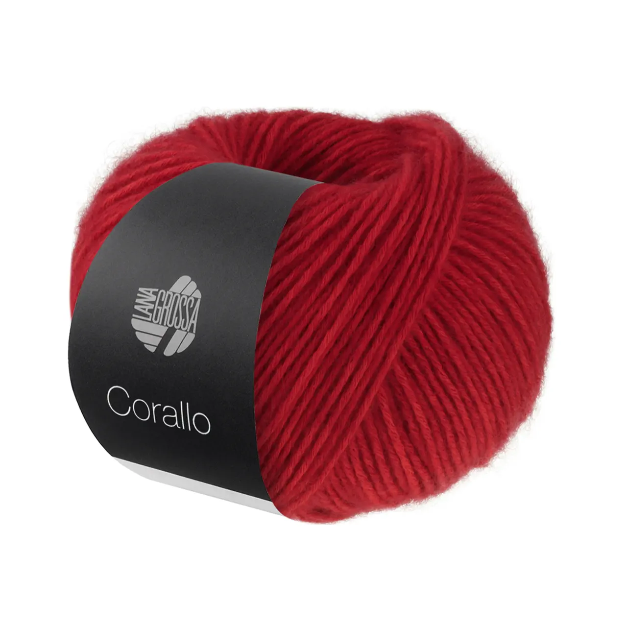 Corallo Uni 105 Rot von Lana Grossa. Ein modernes Effektgarn bei dem ein stabiles und zugleich weiches Baumwollnetz mit feinen Merinofasern gefüllt ist. Besonders geeignet für Pullover Cardigans Tücher und leichte Accessoires.