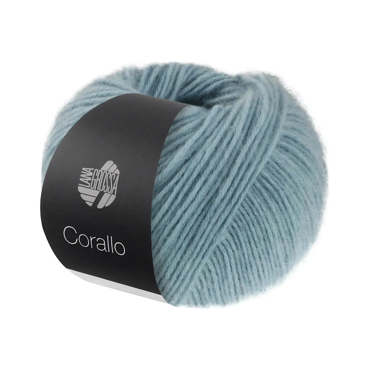 Corallo Uni 107 Helljeans von Lana Grossa. Ein modernes Effektgarn bei dem ein stabiles und zugleich weiches Baumwollnetz mit feinen Merinofasern gefüllt ist. Besonders geeignet für Pullover Cardigans Tücher und leichte Accessoires.