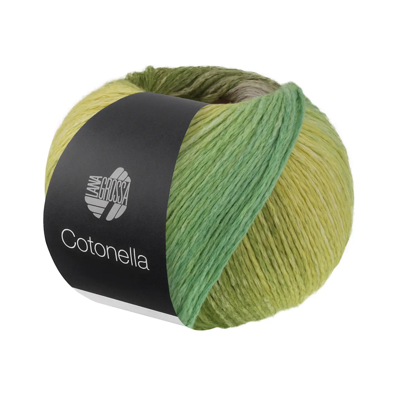 Cotonella 18 Dunkeloliv/Flieder/Gelb/Orange/Pink/Schlamm/Minttürkis/Dunkelgrau von Lana Grossa. Weiches bedrucktes Kettengarn aus unmercerisierter Pima Baumwolle