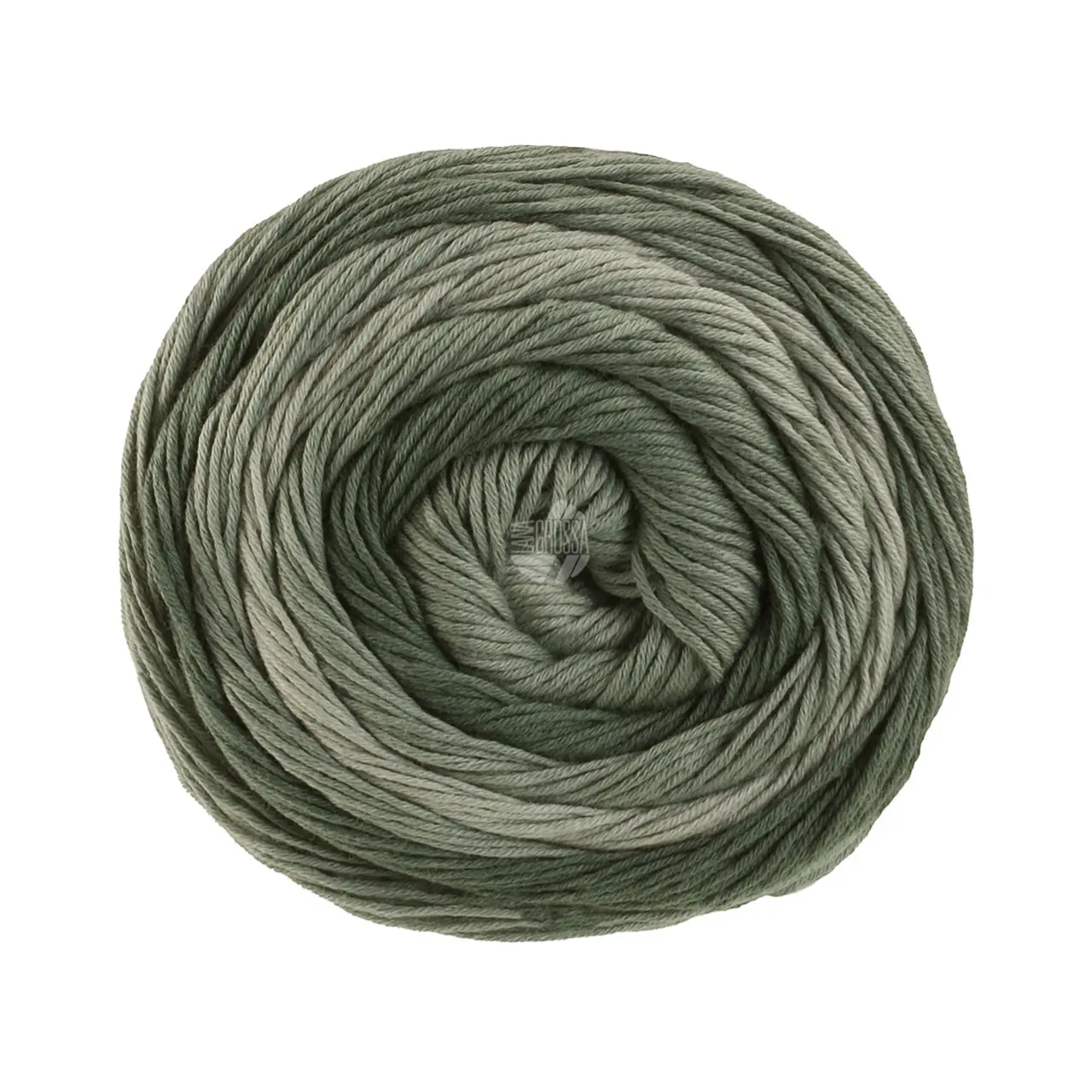 Gomitolo Tono 1044 Mint-/Reseda-/Oleandergrün von Lana Grossa. 100% feine weiche Bio-Baumwolle in einem dezenten Ton- in-Ton Farbverlauf in fruchtigen Farben