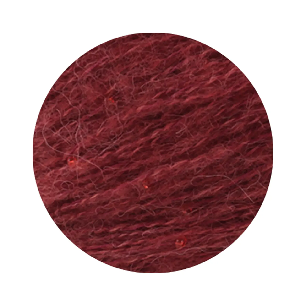 Setasuri Pearls 205 Bordeaux von Lana Grossa. Feines Lace-Garn aus Suri-Alpakafasern mit Seide und Glasperlen