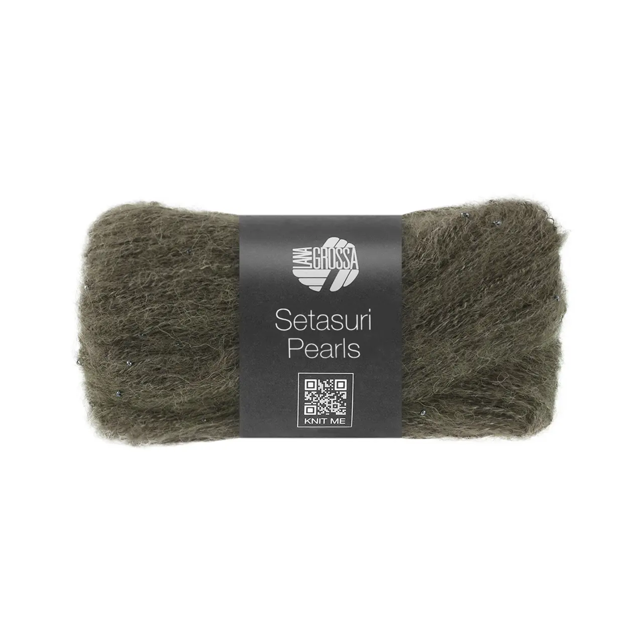 Setasuri Pearls 213 Schlamm von Lana Grossa. Feines Lace-Garn aus Suri-Alpakafasern mit Seide und Glasperlen