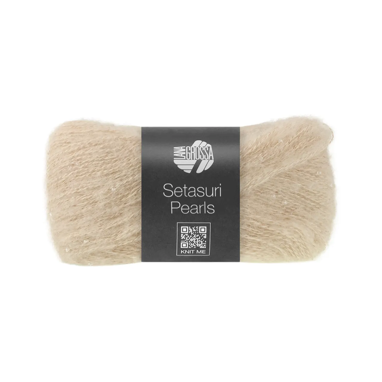 Setasuri Pearls 214 Hellbeige von Lana Grossa. Feines Lace-Garn aus Suri-Alpakafasern mit Seide und Glasperlen