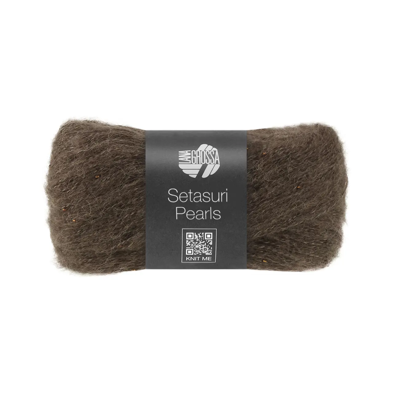 Setasuri Pearls 215 Graubraun von Lana Grossa. Feines Lace-Garn aus Suri-Alpakafasern mit Seide und Glasperlen