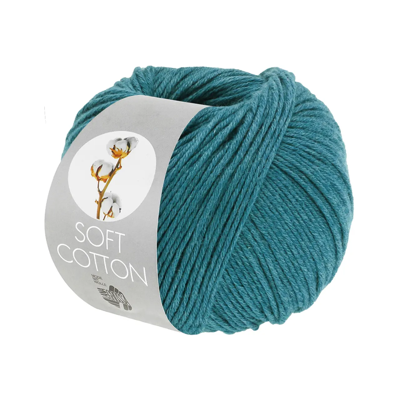 Soft Cotton Uni 65 Petrolblau von Lana Grossa. Weiches Baumwollgarn mit modernem Mikrofaseranteil