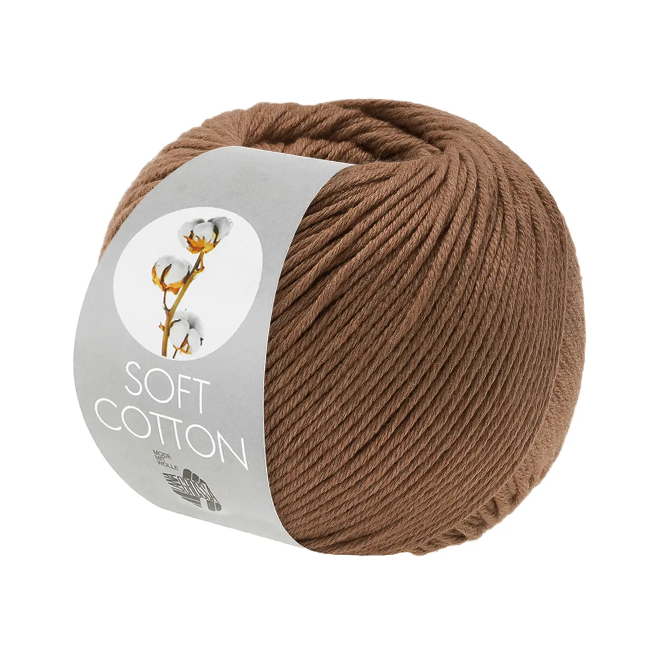 Soft Cotton Uni 66 Braun von Lana Grossa. Weiches Baumwollgarn mit modernem Mikrofaseranteil