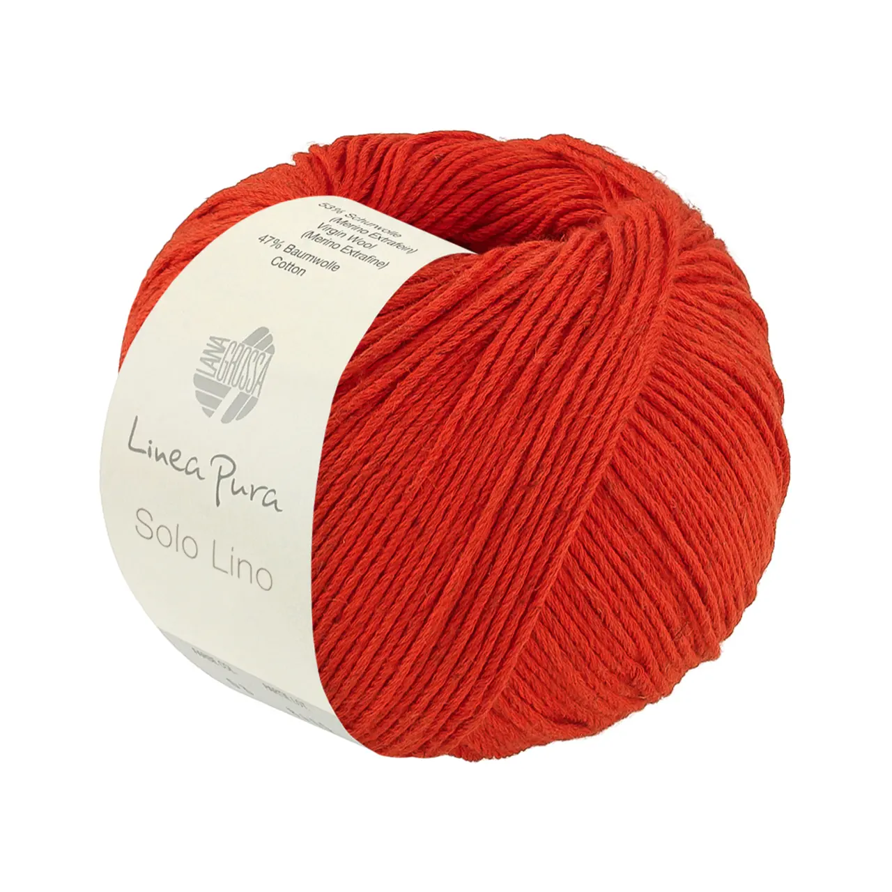 Solo Lino (Linea Pura) 83 Leuchtendrot von Lana Grossa. Leinen-Look