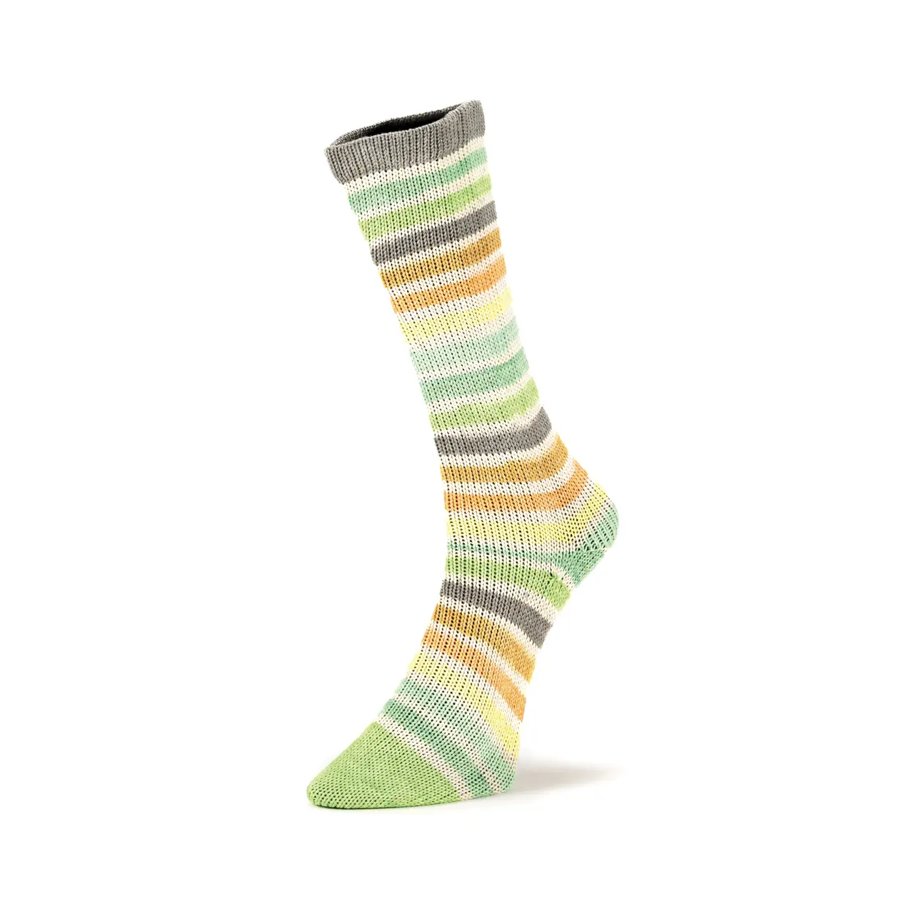 Summer Socks Infinity 400 Mint/Himmelblau/Blassgelb/Hellorange/Hellbraun von Laines Du Nord. Witzig und originell