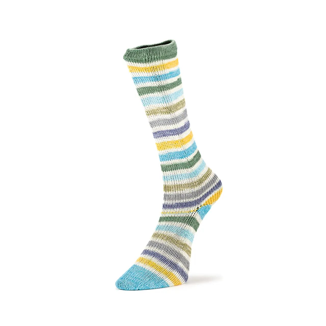 Summer Socks Infinity 500 Hellblau/Gelb/Marine/Khaki/Olivgrün von Laines Du Nord. Witzig und originell