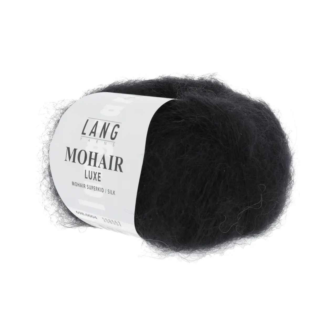 Mohair Luxe 4 Schwarz von Lang Yarns. Superkid-Mohair gemischt mit Seide - ein federleichtes Garn für modische Accessoires und mehr.