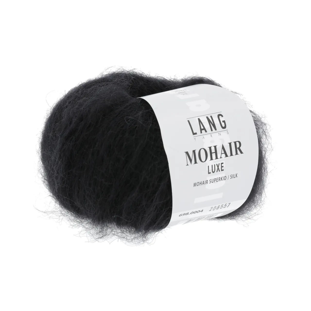 Mohair Luxe 4 Schwarz von Lang Yarns. Superkid-Mohair gemischt mit Seide - ein federleichtes Garn für modische Accessoires und mehr.