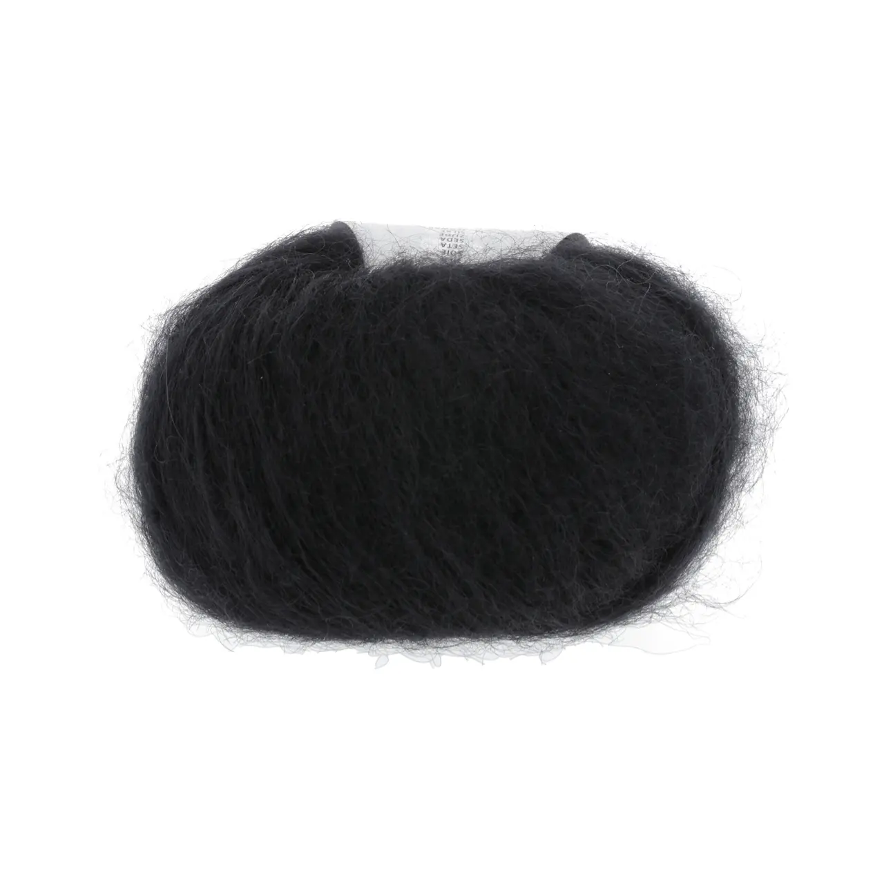 Mohair Luxe 4 Schwarz von Lang Yarns. Superkid-Mohair gemischt mit Seide - ein federleichtes Garn für modische Accessoires und mehr.