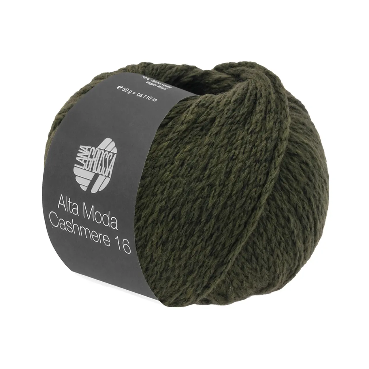 Alta Moda Cashmere 16 91 Waldgrün von Lana Grossa. Feinste 16 Mikron Merinowolle mit Kaschmiranteil