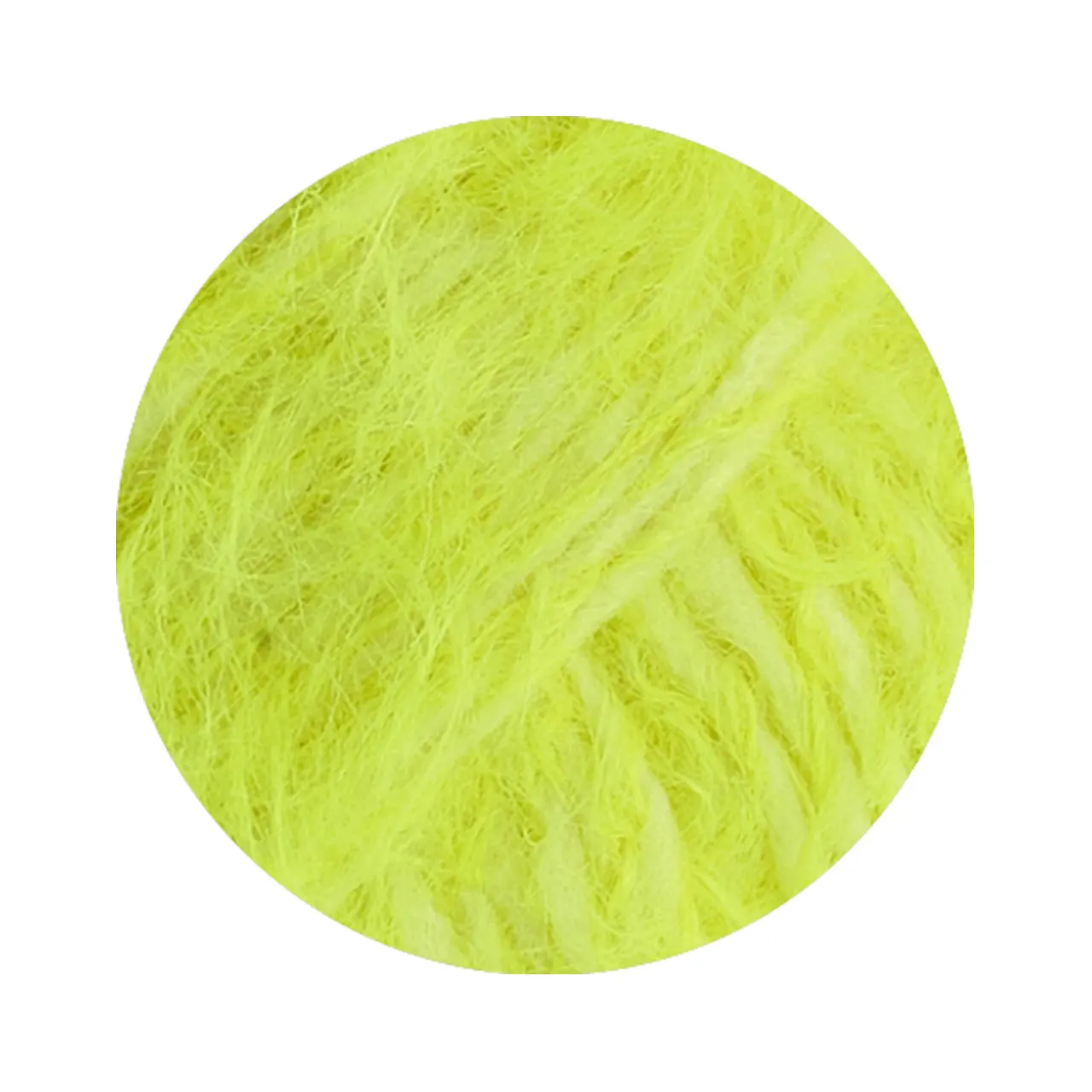 Basta 38 Limette von Lana Grossa. Garn im Fake Fur Look locker verzwirnt aus einem Franseneffekt und feinen Merinofasern