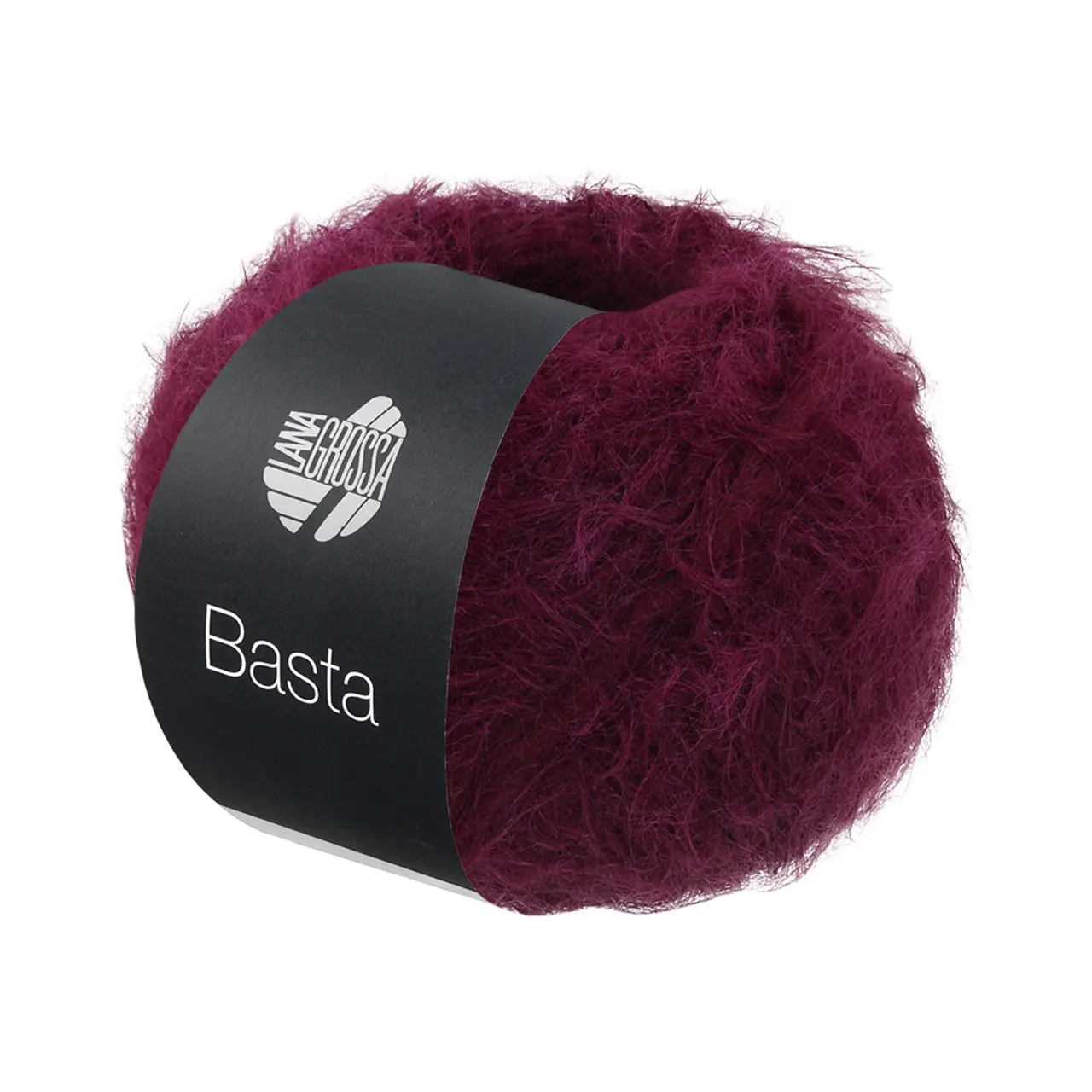Basta 45 Burgund von Lana Grossa. Garn im Fake Fur Look locker verzwirnt aus einem Franseneffekt und feinen Merinofasern