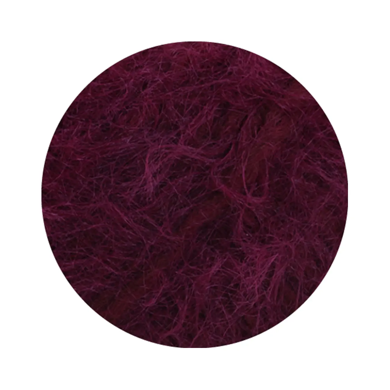 Basta 45 Burgund von Lana Grossa. Garn im Fake Fur Look locker verzwirnt aus einem Franseneffekt und feinen Merinofasern