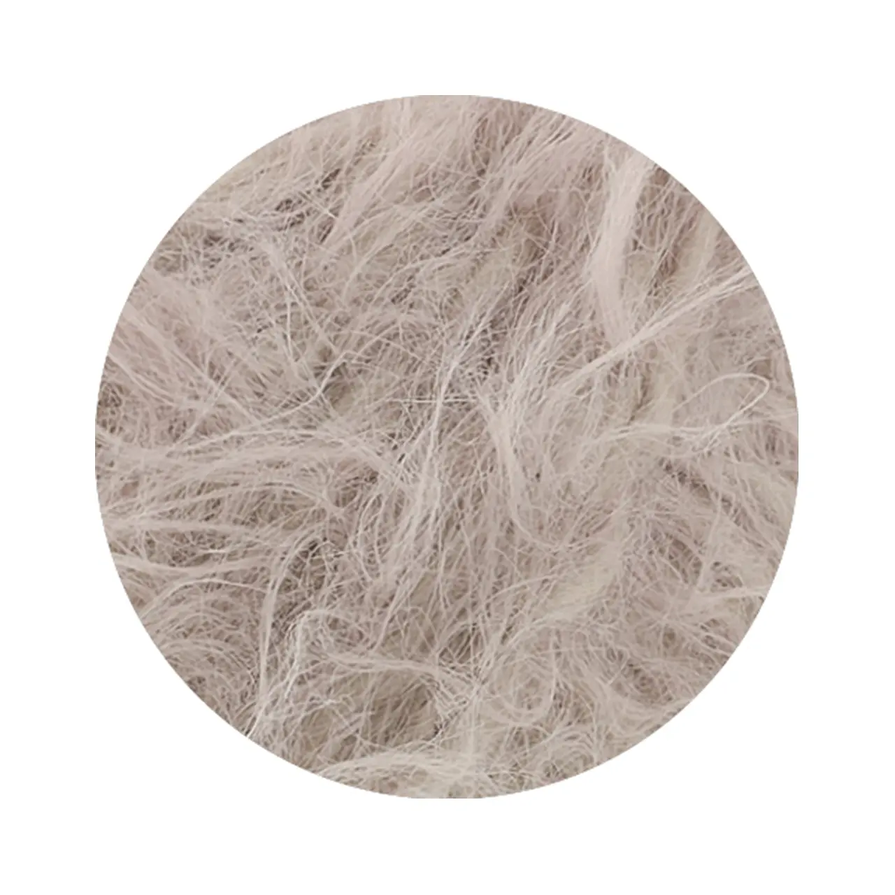 Basta 47 Beigegrau von Lana Grossa. Garn im Fake Fur Look locker verzwirnt aus einem Franseneffekt und feinen Merinofasern