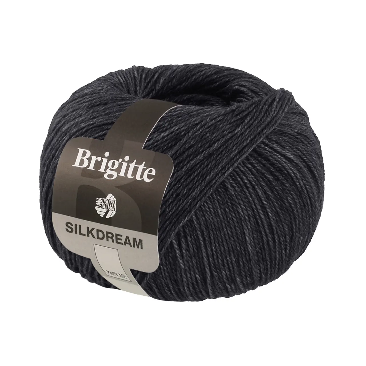 Brigitte Silkdream 22 Schiefer von Lana Grossa. Zartes klassisch gezwirntes Garn aus Maulbeerseide und Merino mit Mohairfasern umhüllt - Für größer