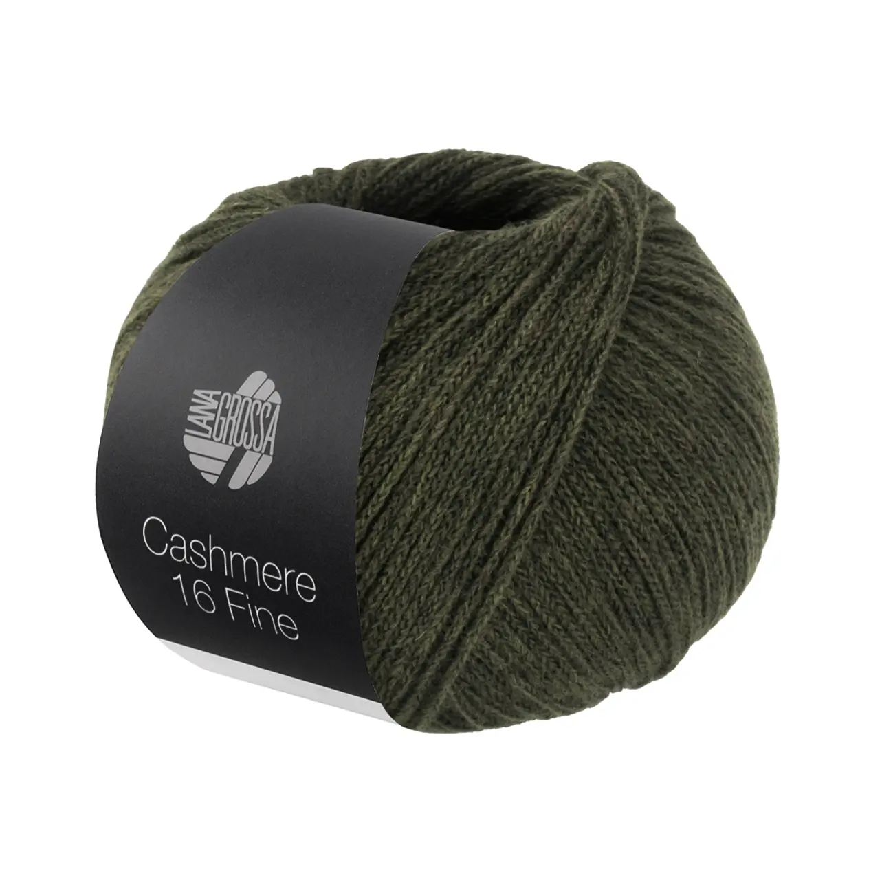 Cashmere 16 Fine 73 Dunkeloliv von Lana Grossa. Kettengarn aus Kaschmir- und Merinowolle
