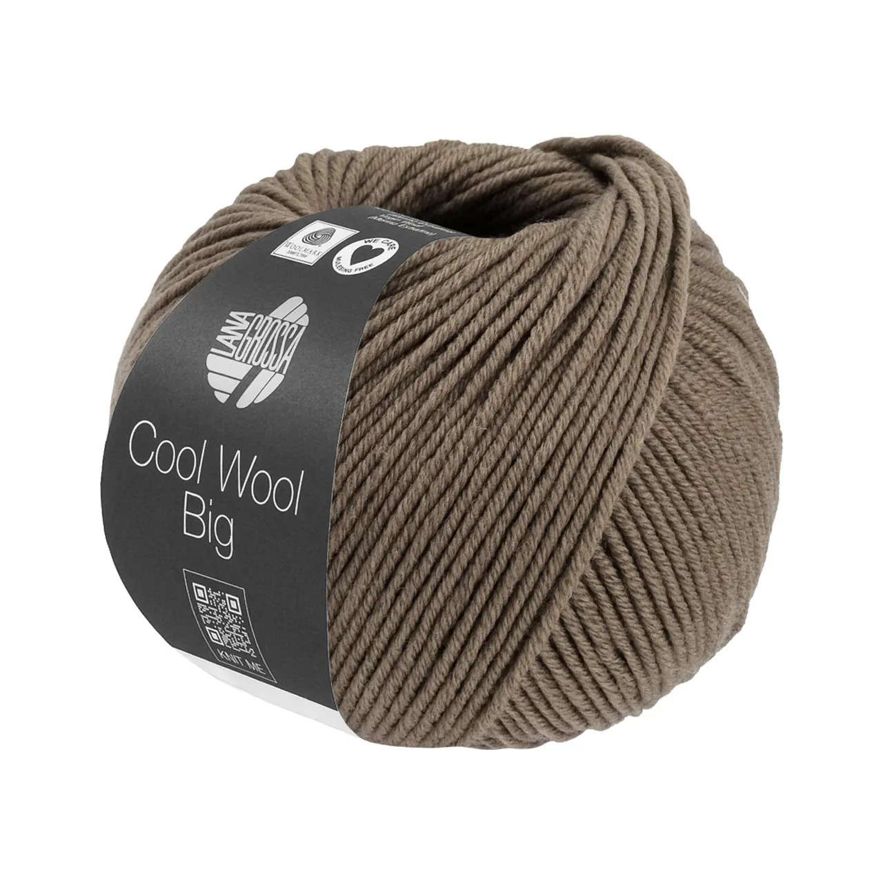 Cool Wool Big Mélange 1708 Taupe Meliert von Lana Grossa. Extrafeine Merinowolle waschmaschinenfest und filzfrei