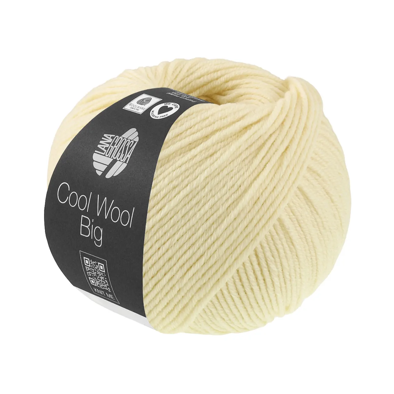 Cool Wool Big Uni 1038 Blassgelb von Lana Grossa. Extrafeine Merinowolle waschmaschinenfest und filzfrei
