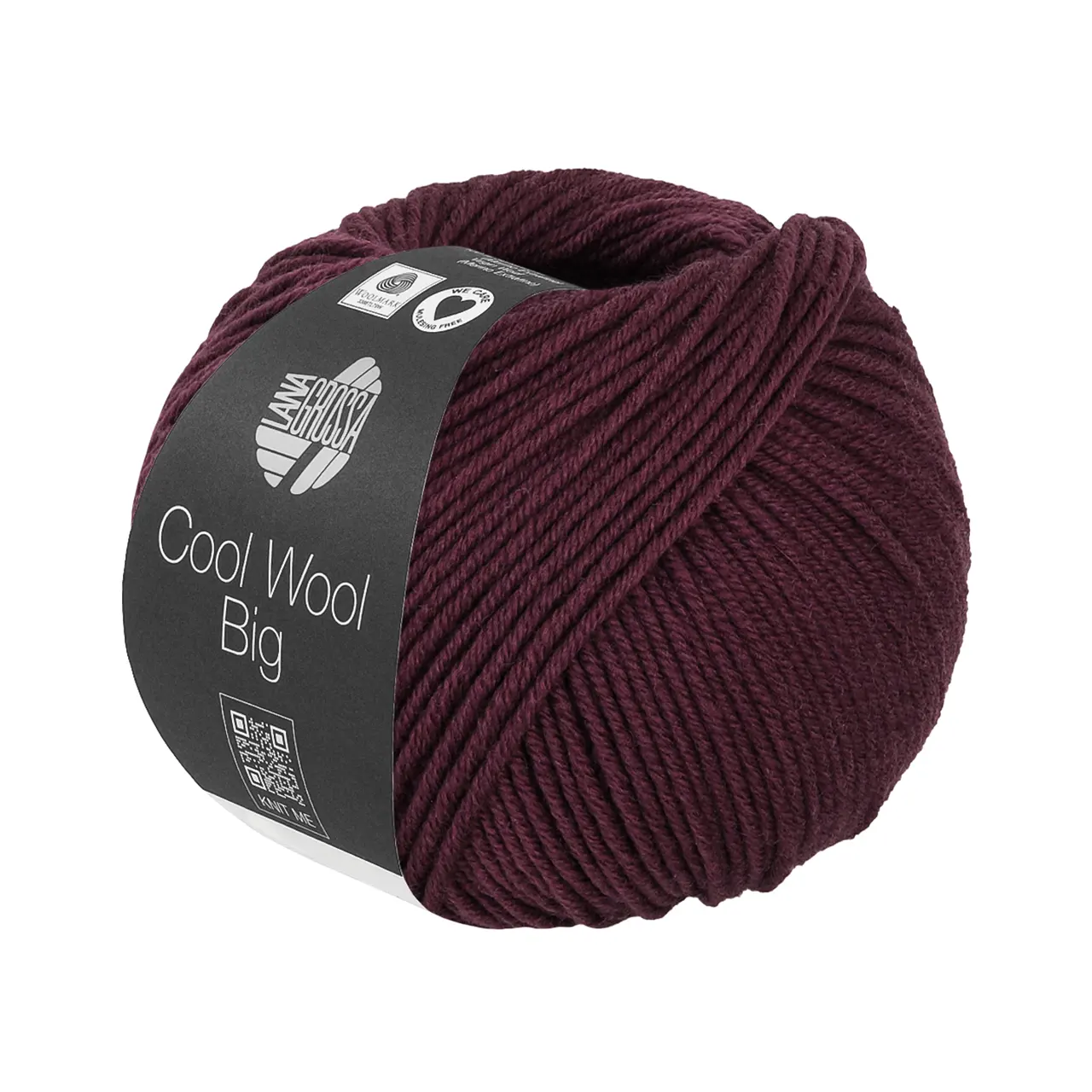 Cool Wool Big Uni 1044 Schwarzrot von Lana Grossa. Extrafeine Merinowolle waschmaschinenfest und filzfrei